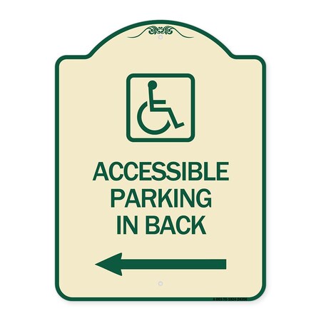 Signmission Accessible Parking on Left Arrow W/ Graphic Heavy-Gauge Aluminum Sign, 24" x 18", TG-1824-24356 A-DES-TG-1824-24356